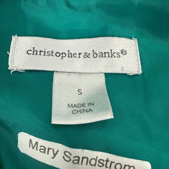 Christopher & Banks Quilted Green Vest With Zippered Pockets Size S - Picture 4 of 6